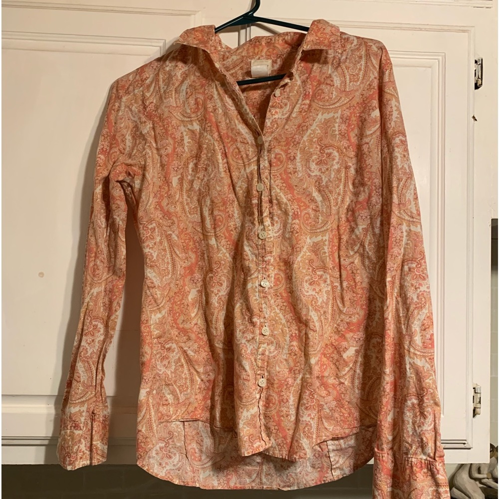 J. Crew Paisley Print button down shirt womens